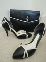 Ladies Shoes Size 8 1/2 M B/W 3 1/2 &quot; Heels + Shoulder Bag by CONNIE $17... - £53.15 GBP