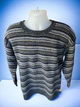 Eddie Bauer wool charcoal gray crew neck pullover long sleeve sweater large - £33.60 GBP