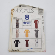 McCalls Sewing Pattern Cut 8017 Cut to Fit 8 Great Looks Misses&#39; Dress Size 6-22 - $6.89