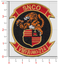 MARINE CORPS VMFA(AW)-224 BENGALS SNCO EMBROIDERED HOOK &amp; LOOP PATCH - £31.35 GBP