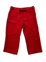TALBOTS Womens Wide Leg Pants 100% Irish Linen Crop Red Lagenlook 14 - FLAW - £17.36 GBP