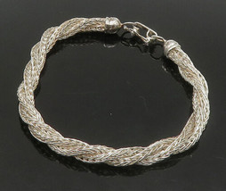 925 Sterling Silver - Vintage Shiny Rope Twist Wheat Chain Bracelet - BT... - £54.26 GBP