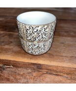 2 vintage hand painted japanese tea mugs cups fine china Golden Bird Print - €12,15 EUR