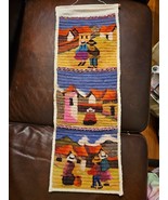 Peruvian Peru Wool Tapestry Hand Woven Puffy ART Wall Hanging Pockets 9”... - $564.52 MXN