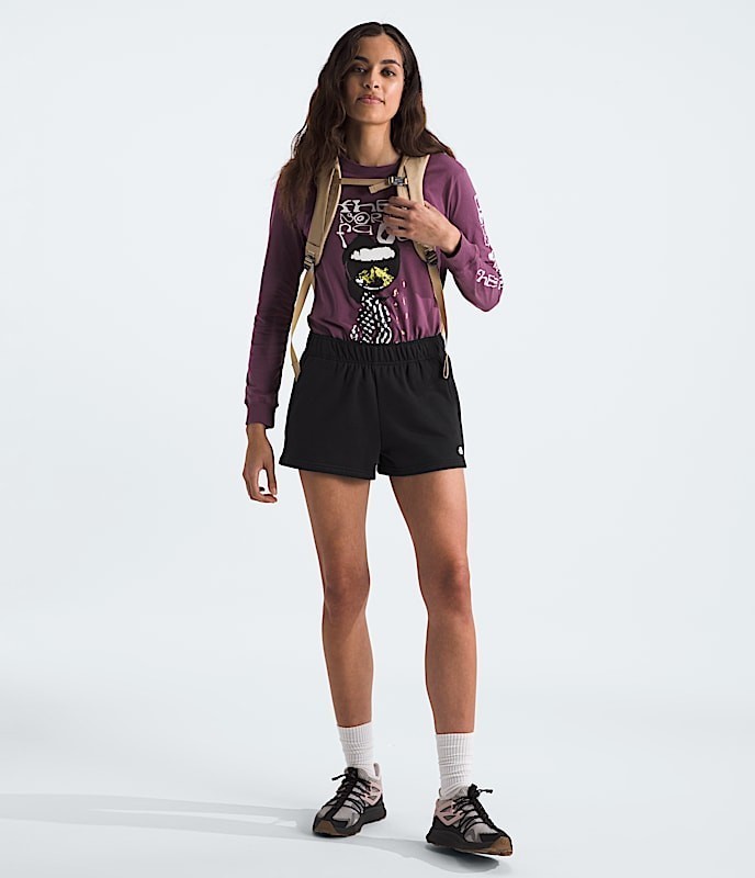 THE NORTH FACE Women's Half Dome Fleece Logo Shorts TNF M NFOA55MZJK3 Black Item image 3