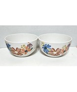 Lot of 2 Royal Norfolk Floral 2 3/4&quot; Deep Glass Bowls VGC - $176.88 MXN