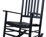 Rocking Rocker- Black Wood Porch Rocker/Outdoor Rocking Chair -Easy To A... - $240.99