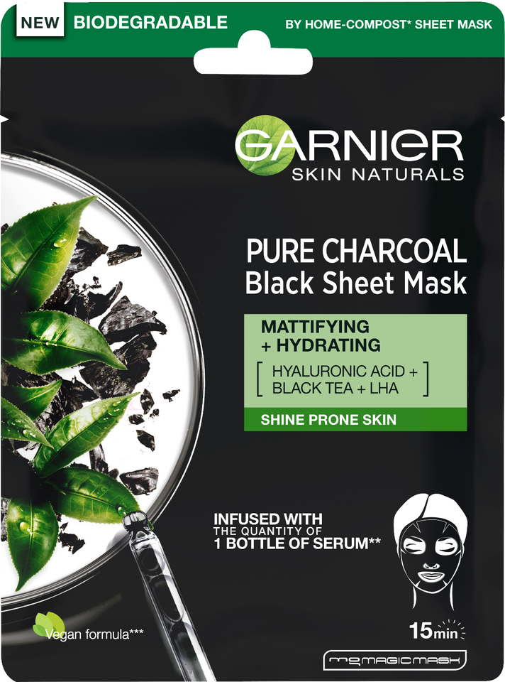 Garnier Skin Active Hydrating Pure Charcoal Black Purifying FACE MASK - $8.56