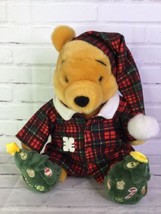 Disney Store Holiday Morning Christmas Winnie The Pooh Plush Stuffed Animal 12in - £16.60 GBP