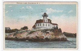 Pomham Lighthouse Providence Rhode Island 1926 postcard - £4.63 GBP