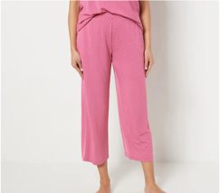 Susan Graver Lifestyle Printed Spa Knit Cropped Pant (Watermelon, 1X) A4... - $22.79