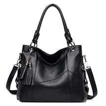 Hot Women Handbag Genuine Leather Tassel Tote Bags Women Shoulder Bags Ladies Le - £45.42 GBP