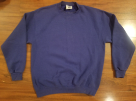 Vintage Lee Sweatshirt Adult XL Blue Blank Pullover Crewneck Made In USA... - £19.51 GBP