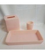 Restoration Hardware Bath Vanity Set Tray Cup Tissue Box Cover Powder Pink - $923.41 MXN