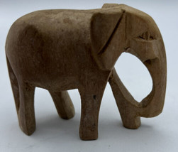 Figurines Elephant Brown Hand Carved Missing Tusks 2 x 2.5 x 3 Inches - $17.72