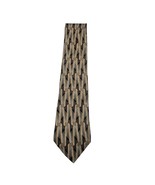 Vintage ZYLOS by George Machado 100% Silk Tie Brown Gold Gray Black 60&quot; USA - $223.24 MXN
