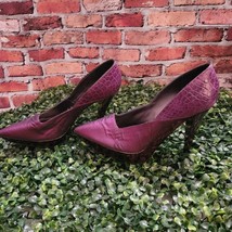 Donna Karan Purple Leather Stiletto Pump US 8.5 / EU 39  Designer Heels ... - $451.39 MXN