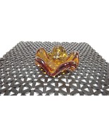 Beautiful Vintage Yellow Gold  Scalloped Edge 5 Rest Pebbled Bottom Ashtray - $20.05 CAD