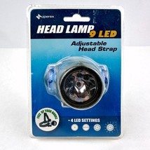 Superex- Head Lamp 9 LED - Adjustable Head Strap - Blue - 4 LED Settings... - £9.60 GBP