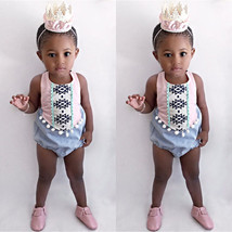 USA Kids Baby Girls Tassel Romper Bodysuit Jumpsuit Outfits Sunsuit Clothes wea - £8.75 GBP