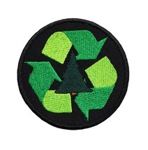 Recycle Embroidered Applique Iron On Patch 3&quot; Reduce Reuse Sign Scouts E... - £5.47 GBP