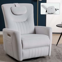 Beige Power Recliner w/ Lumbar &amp; Neck Support, USB Ports - $531.99