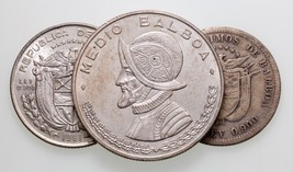 1905-1961 Panama Pièce Argent plein De 3 Km # 3, 25, 26 - $988.73 MXN
