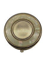 Vintage Compact Purse Double Mirrors,  Mother-of-Pearl Style Circle Gold... - £19.42 GBP