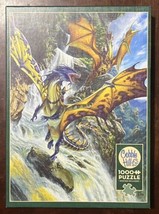 Cobble Hill 1000 Piece Puzzle Waterfall Dragons By Matthew Stewart w/ Poster - $13.03