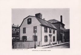 Vintage Print Brown&#39;s Famous Pictures - Birthplace of Hawthorne Salem - No. 1495 - £3.14 GBP