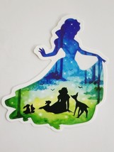 Snow White with Silhouette in Dress Night Sky Sticker Decal Embellishment Cute - £1.77 GBP