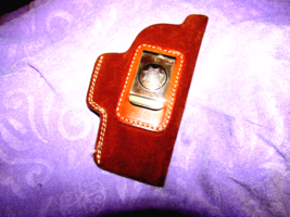 BIANCHI leather brown discreet carry BELT HOLSTER L hand 4 x 6.75&quot; tall ... - $27.72