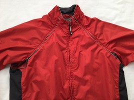 NOVARA Men&#39;s Size XL Athletic CYCLING RUNNING Full Zip Orange Red Jacket - $29.69