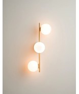 Modern 3 Glass Ball Light Brass Handmade Wall Scone Vanity Light Wall Lamp - £221.89 GBP