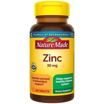 Nature Made Zinc 30 mg, Dietary Supplement for Immune Health 100 Tablets - $9.89