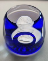 Crystal Sister Berta Hummel Visage Paperweight 1978 France Cobalt Schmid... - £31.23 GBP