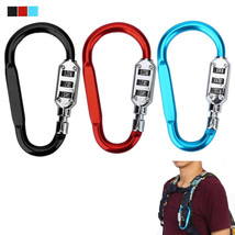 3 Pack Combination Lock Carabiner 3 Dial Digit Luggage Travel Baggage Ba... - £18.87 GBP