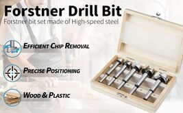 5 Piece Drill Bit Set FORSTNER BITS 15-35mm Heavy Duty Circular Carbide ... - $278.23 MXN