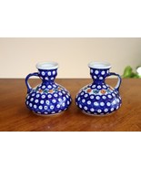 Pair of Vintage Boleslawiec Polish Pottery Taper Candle Holder Candlesti... - $892.10 MXN