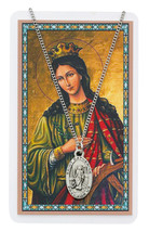 St. Catherine of Alexandria Medal Necklace with Laminated Prayer Card - £16.57 GBP