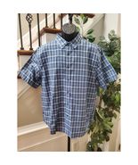 Geoffrey Men&#39;s Blue 100% Cotton Collared Half Sleeve Button Down Shirt S... - €17,86 EUR