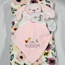 Baby Starters Little Blossom Satin Pink Bunny Security Blanket Plush Flower NEW - $49.49