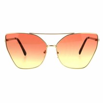 Womens Oversized Fashion Sunglasses Square Butterfly Metal Frame Ombre Lens - £15.65 GBP