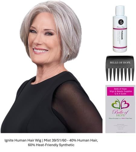 4 Item Bundle: Ignite Remy Human Hair Wig, Angled Bob, SmartLace Front, Hand-Tie Item image 5