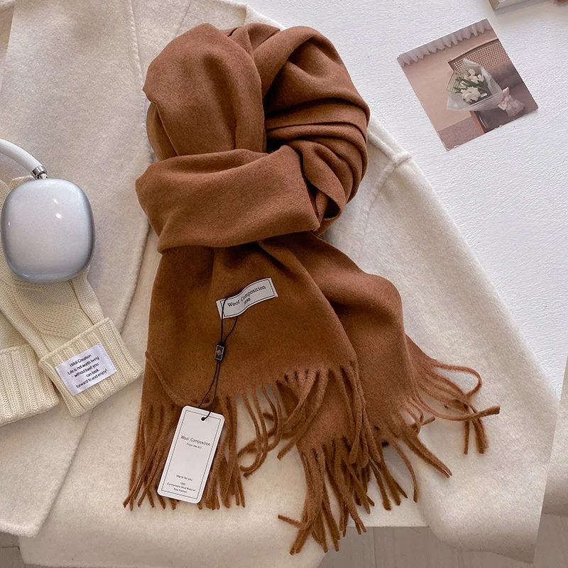 Luxury Women&#39;s Cashmere Wool Scarf: Warm Pashmina Shawl &amp; Wrap DFZ037-03 - $17.00