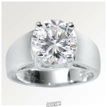 Unbranded-Women's CZ Solitaire Ring Size 10 Silver - £52.99 GBP