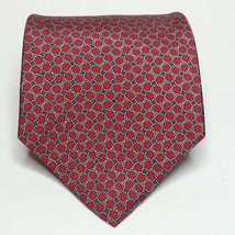 Peterborough Row Men Silk Dress Tie Red with Microprint 3.75&quot; wide 59&quot; long  - £20.93 GBP