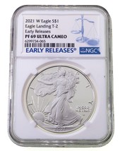 2021-W Silber American Eagle T-2 Beweis Ausgewählten Von NGC As PF69 Ultra Cameo - $105.07