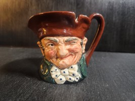 ROYAL DOULTON OLD CHARLEY TOBY JUG 3.5&quot;  VINTAGE 1950s GREEN LABEL  ENGLAND - $13.69