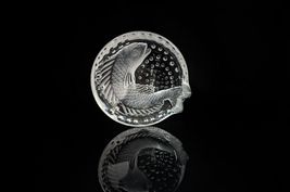 Lalique  Koi Fish Crystal  Ashtray  Signed Authentic 6" Diameter image 8